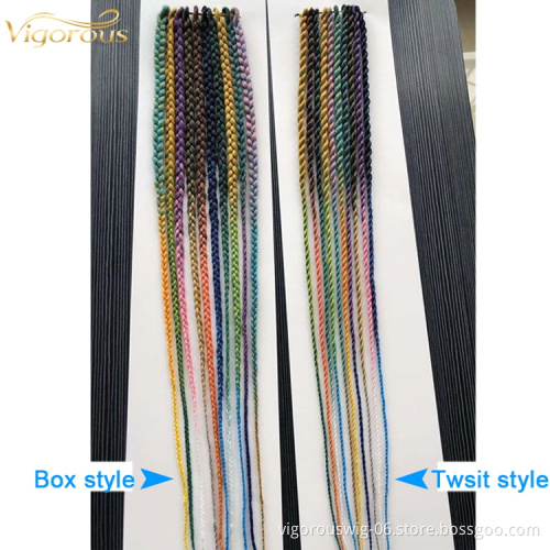 Vigorous wholesalers soft bulk new ombre jumbo  hair pre stretch synthetic braiding hair extensions for african hair